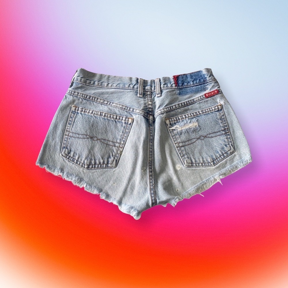 Vintage 90’s: Lucky ㋛ Destroyed Hippie Raw Hem Festival Cut Off Denim Shorts ㋛ - Picture 11 of 13